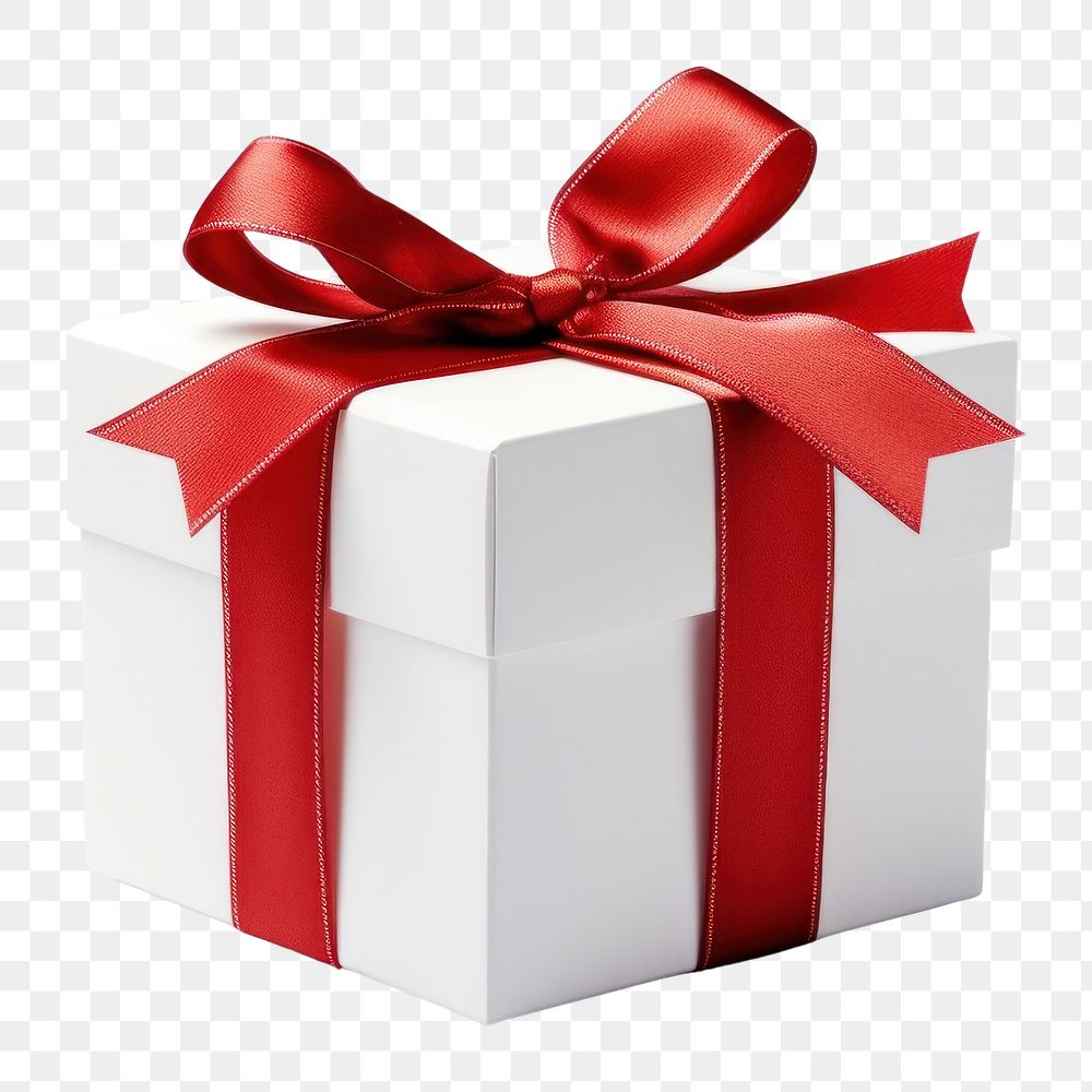 PNG Gift box white bow red. .