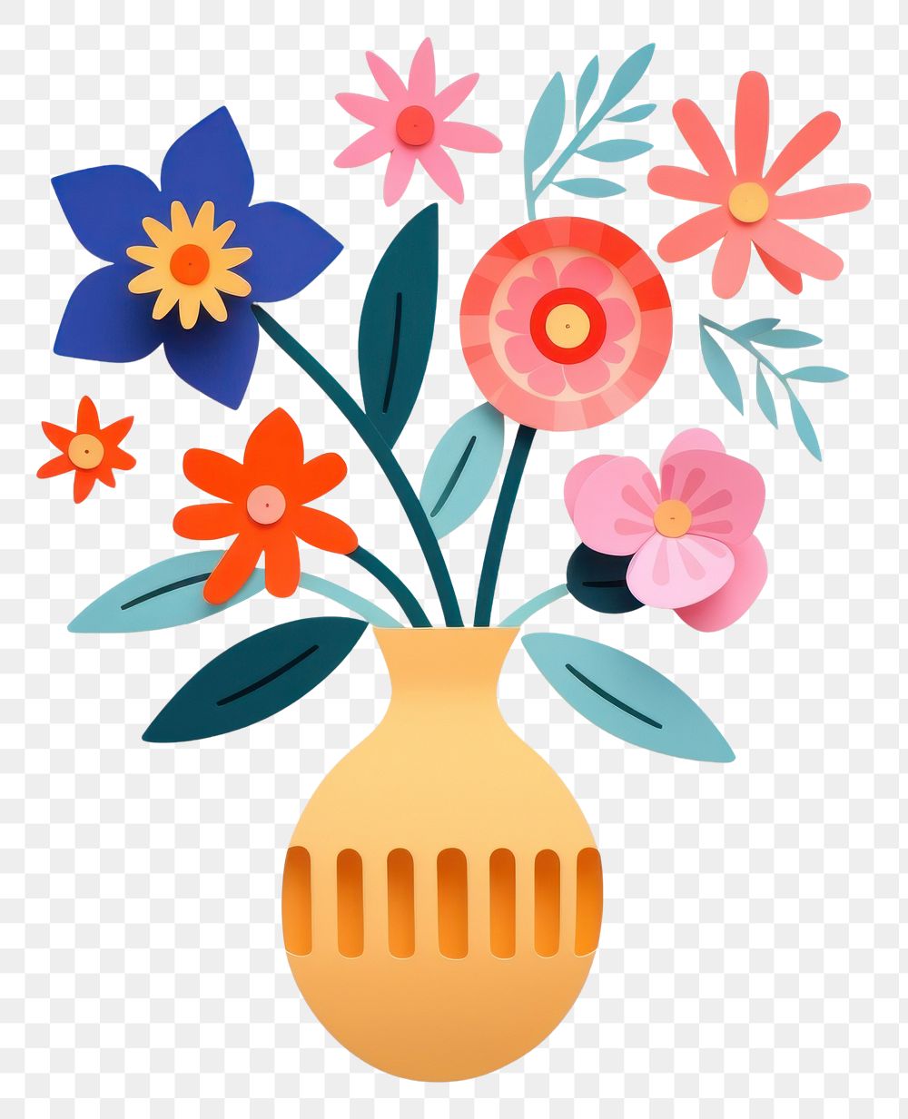 PNG Vase flower craft plant art. 