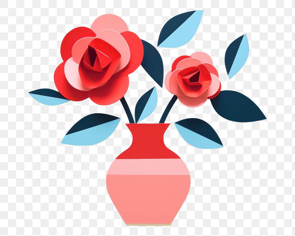 PNG Flower plant rose vase. 