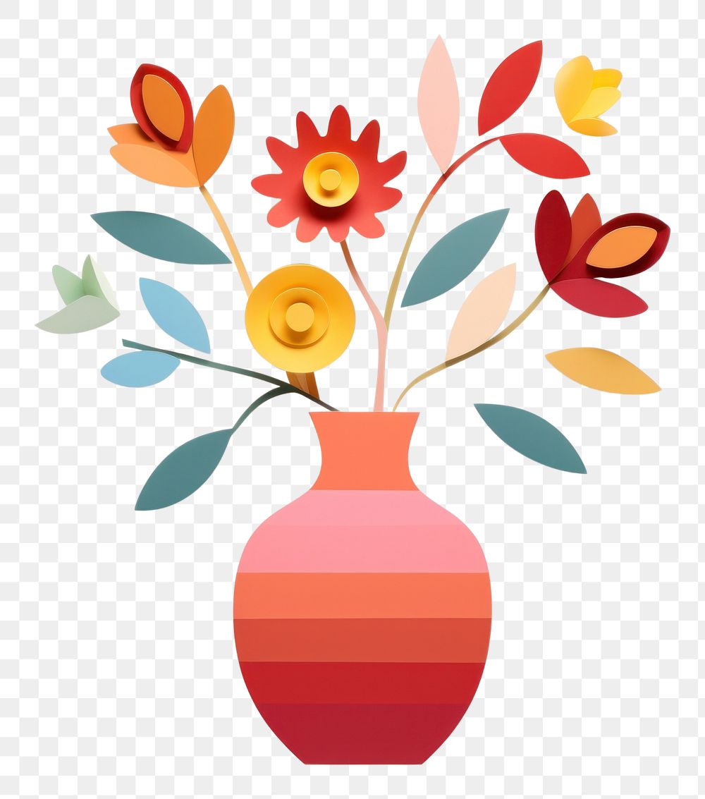 PNG Vase flower craft plant art. AI generated Image by rawpixel.