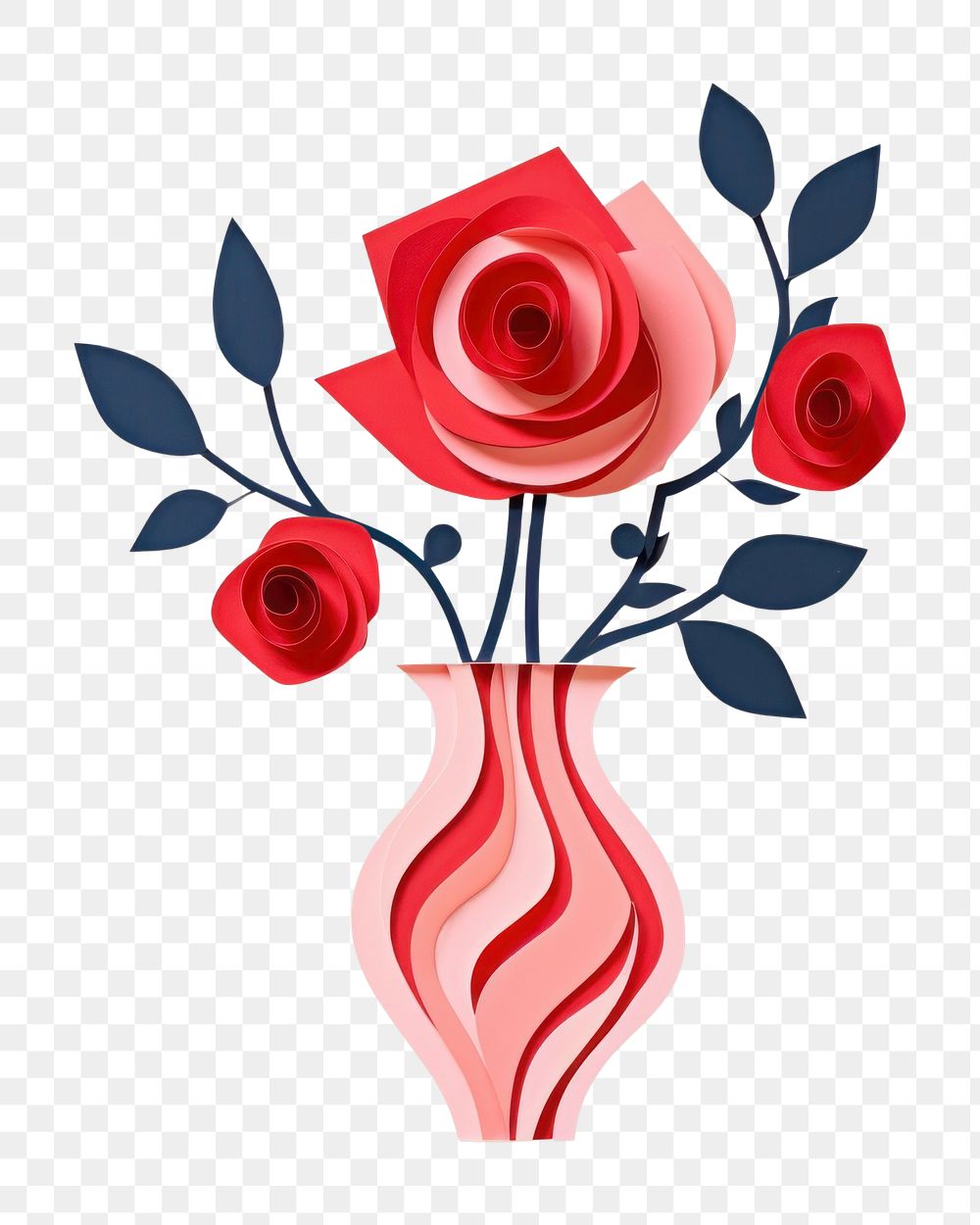 PNG Flower plant rose vase. AI generated Image by rawpixel.