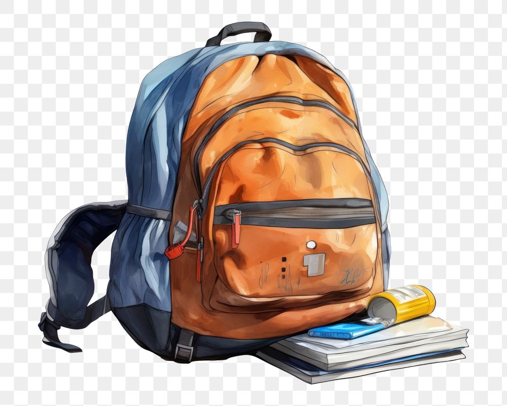 PNG School bag backpack intelligence university. AI generated Image by rawpixel.
