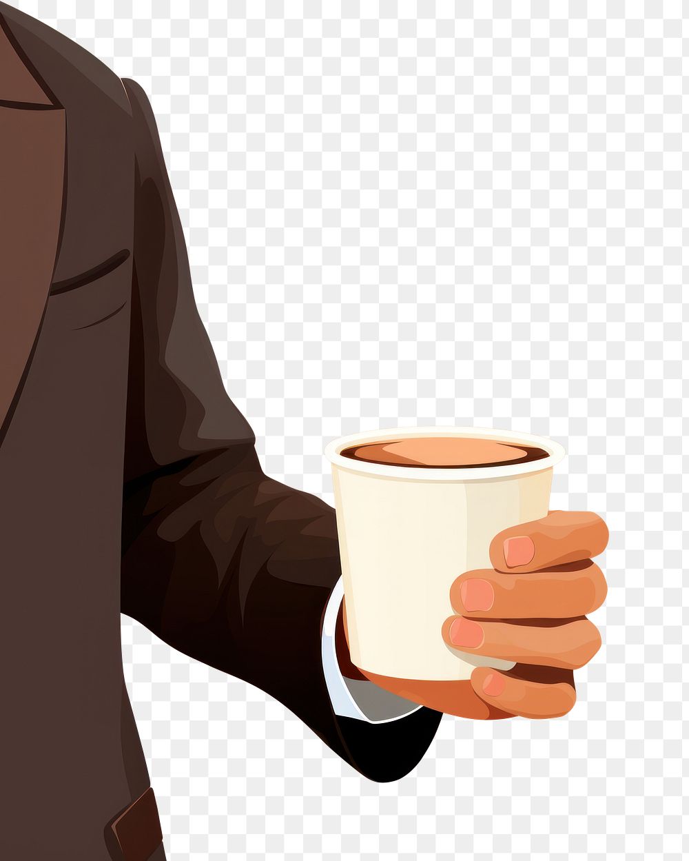 PNG Hand holding coffee mug drink cup. AI generated Image by rawpixel.