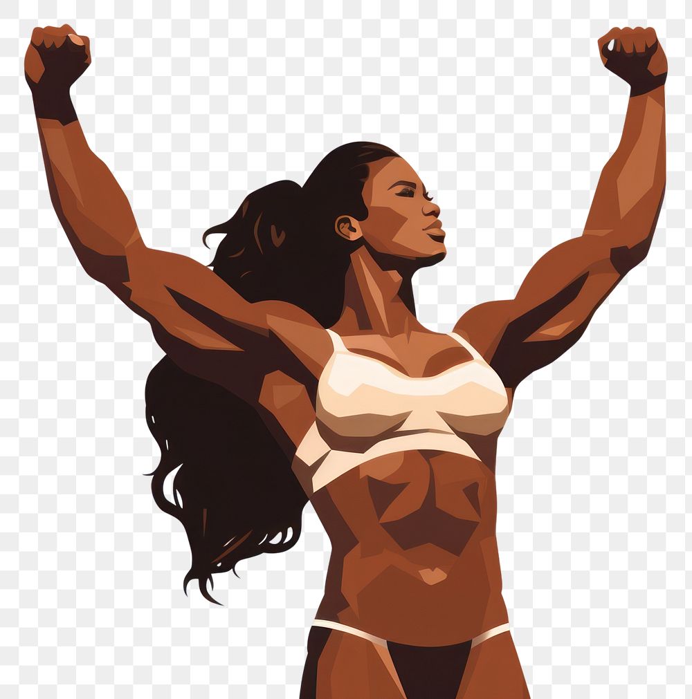 PNG Strong bodybuilder woman adult bodybuilding undergarment. AI generated Image by rawpixel.