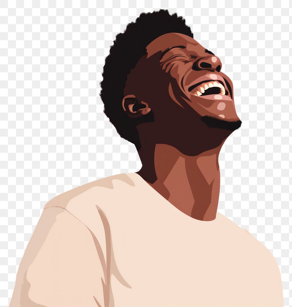 PNG Black man laughing adult creativity happiness. AI generated Image by rawpixel.