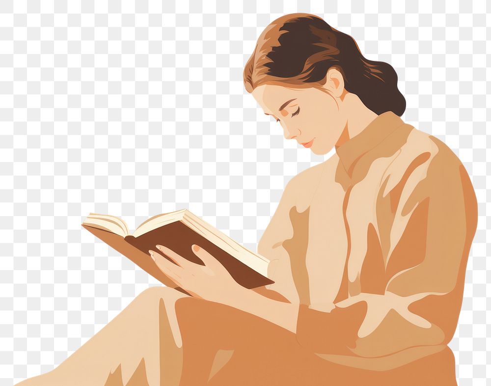 PNG Read a book reading contemplation cross-legged. AI generated Image by rawpixel.