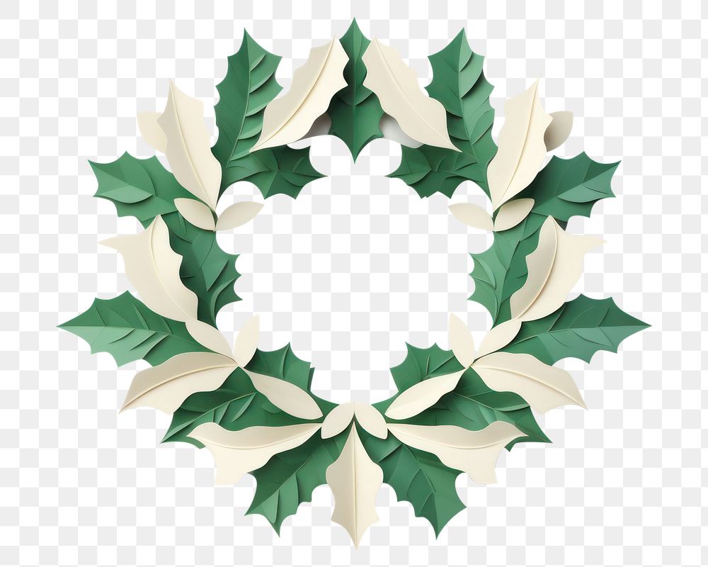 PNG Wreath paper holly plant. 