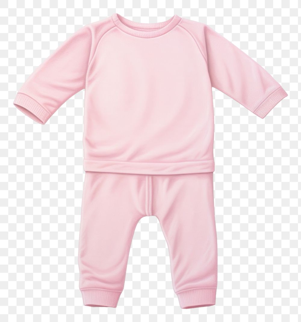 PNG Pink pajamas white background sweatshirt outerwear. 