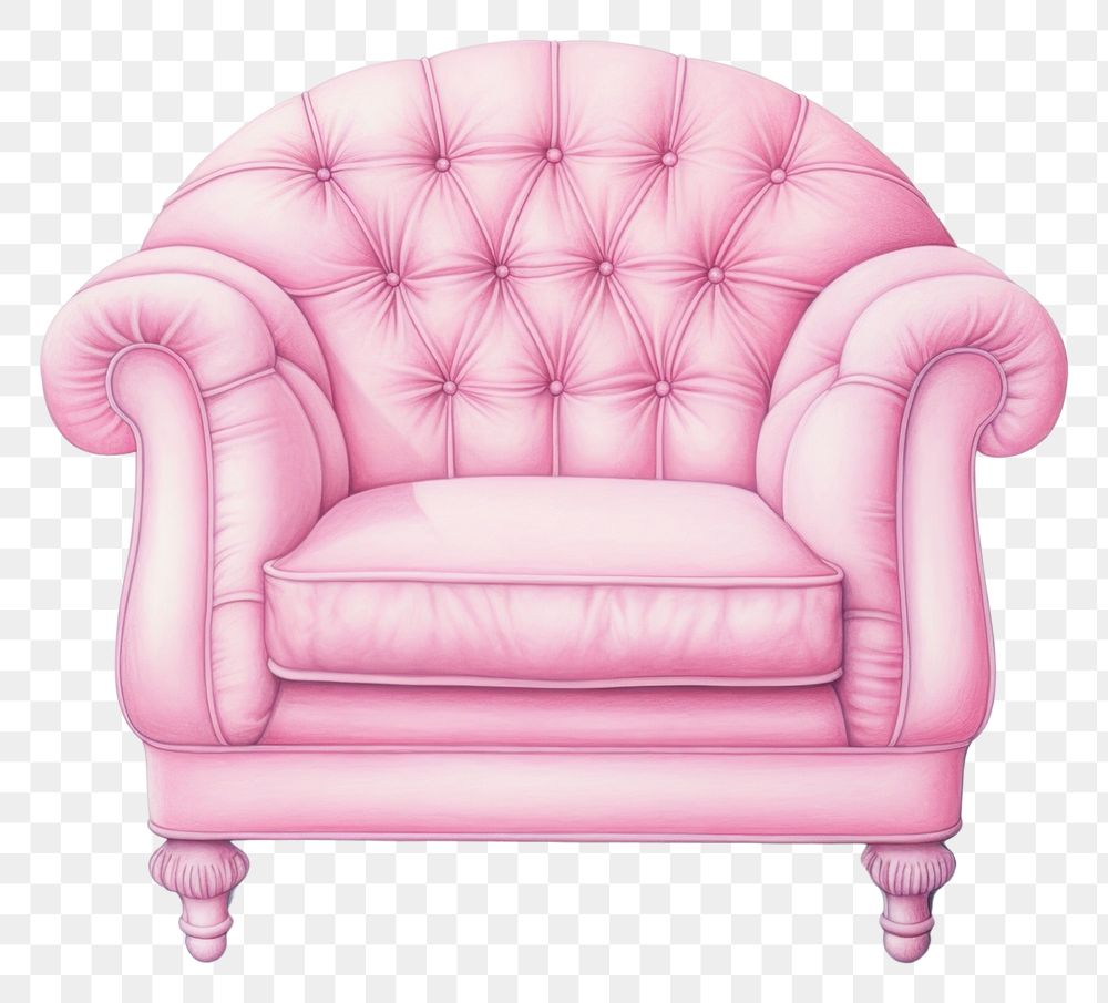 PNG Luxury pink chair furniture armchair relaxation. AI generated Image by rawpixel.