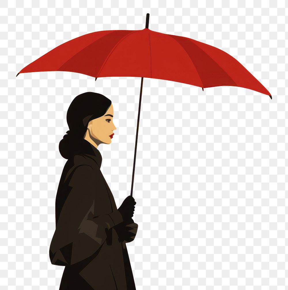 PNG Woman hold umbrella adult coat photography. AI generated Image by rawpixel.