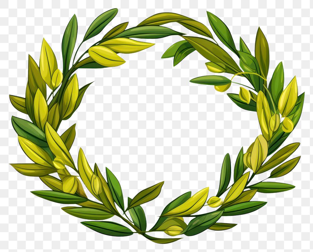 PNG Wreath leaf green plant. 