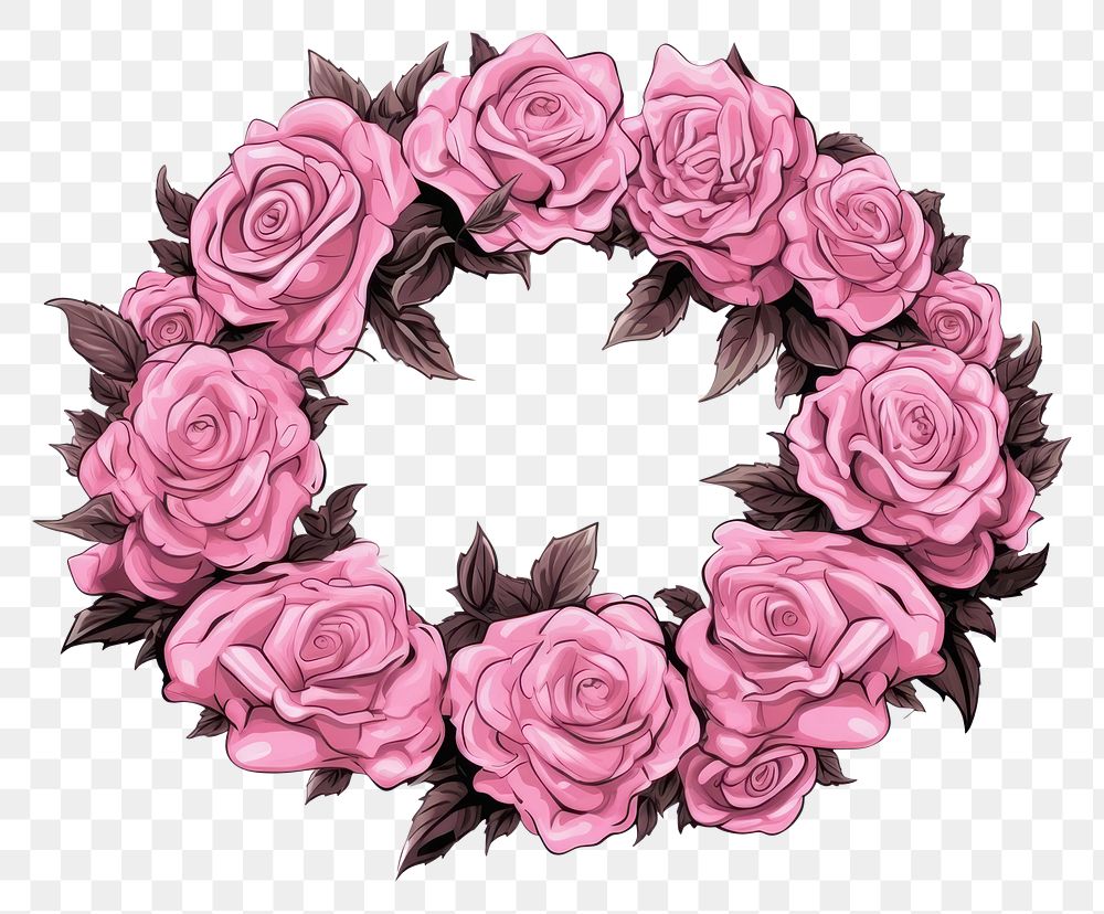 PNG Wreath rose flower plant. 