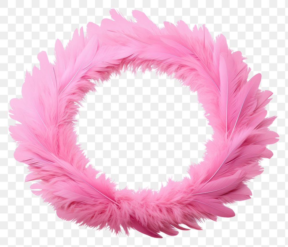 PNG Wreath feather white background lightweight. 