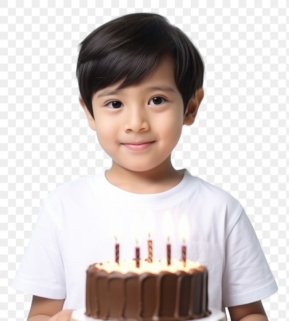 PNG Kid boy happy momen birthday dessert candle party. 