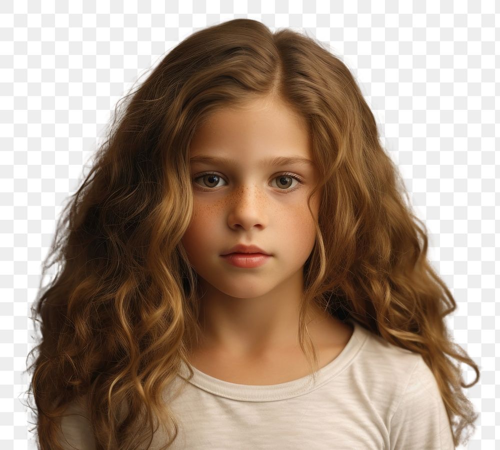 PNG Kid girl portrait photo skin. AI generated Image by rawpixel.