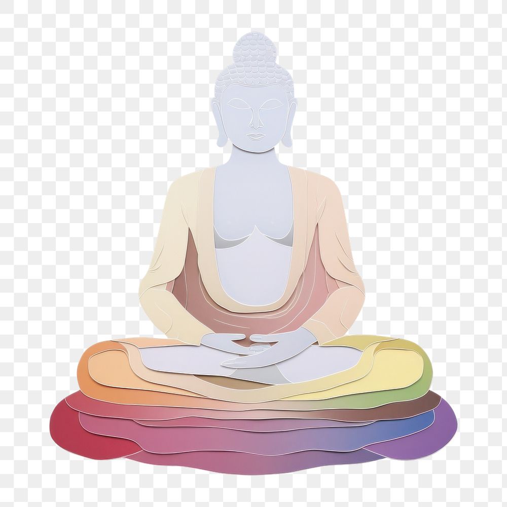PNG Yoga sitting buddha adult. AI generated Image by rawpixel.