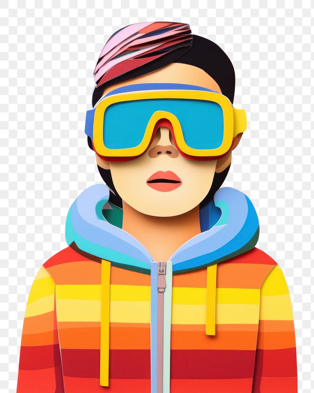 PNG Kid wearing VR glasses painting portrait art. AI generated Image by rawpixel.