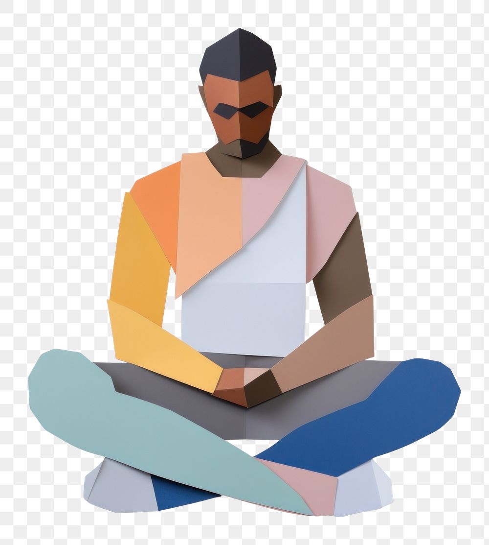 PNG Sitting painting yoga art. 