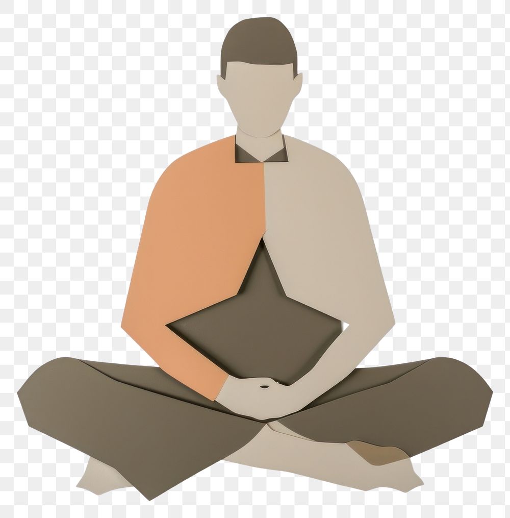 PNG Sitting yoga spirituality cross-legged. 