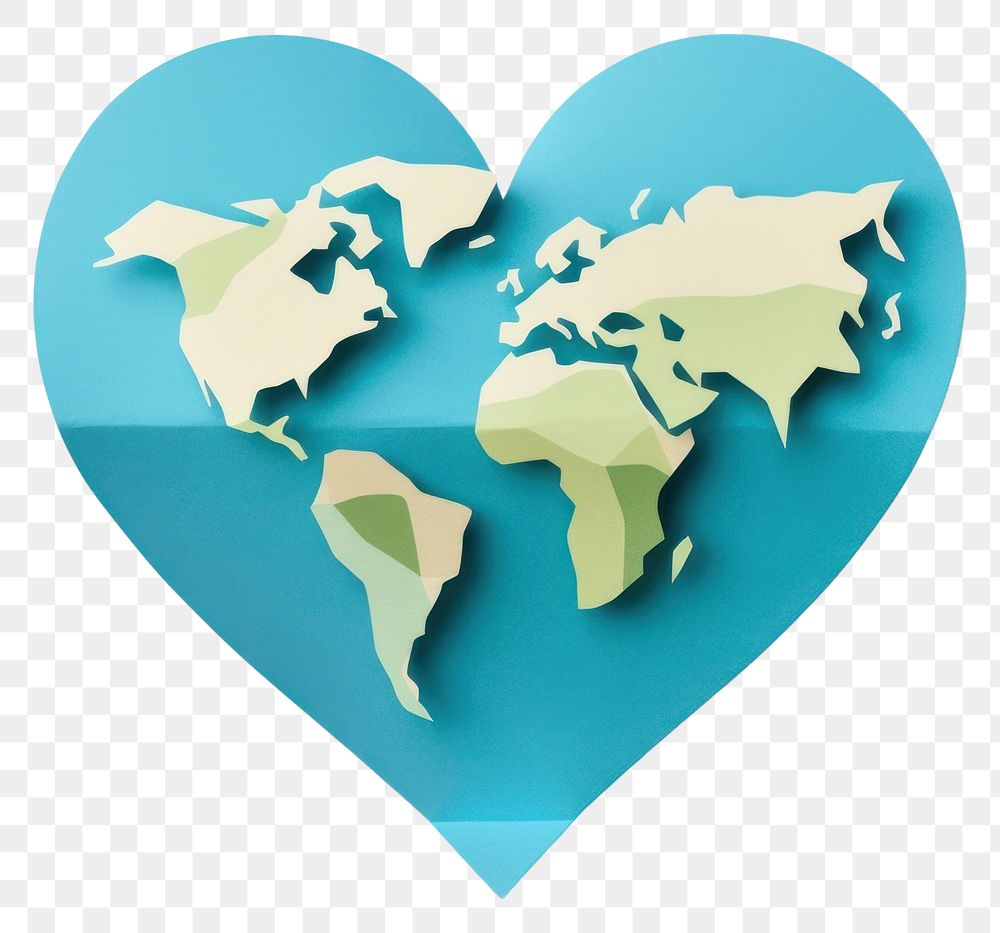 PNG Heart shaped earth symbol affectionate topography. 