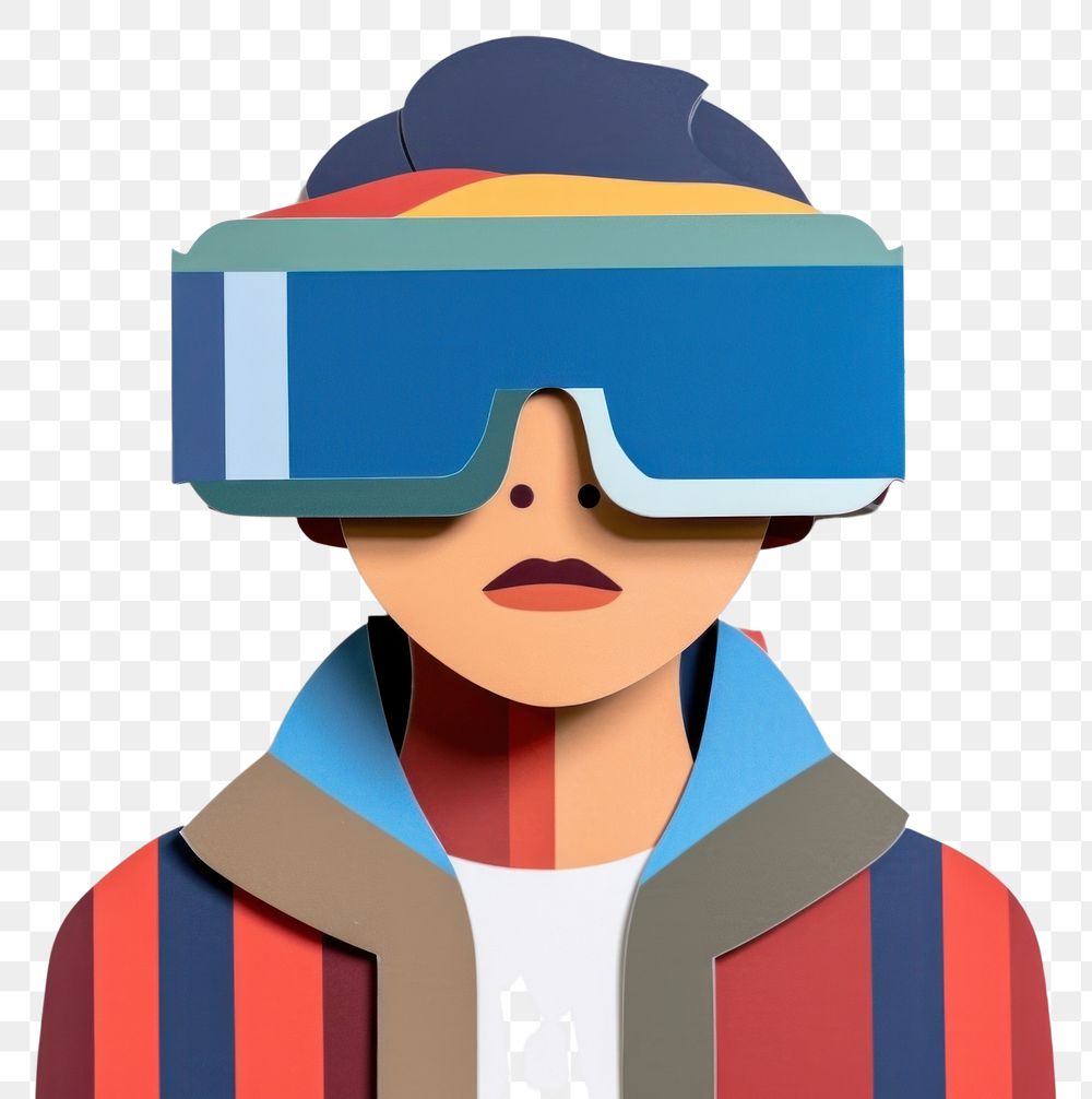 PNG Kid wearing VR glasses portrait art accessories. AI generated Image by rawpixel.