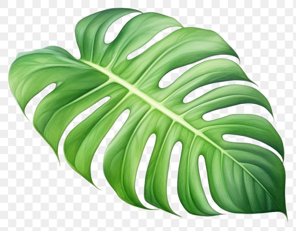 PNG Monstera leaf plant white background xanthosoma. 