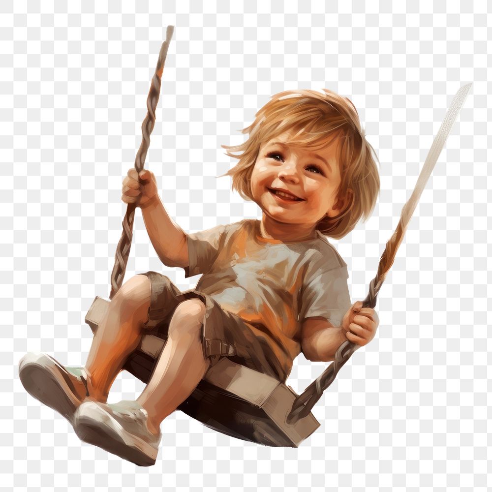 PNG Swing child portrait sitting. AI generated Image by rawpixel.