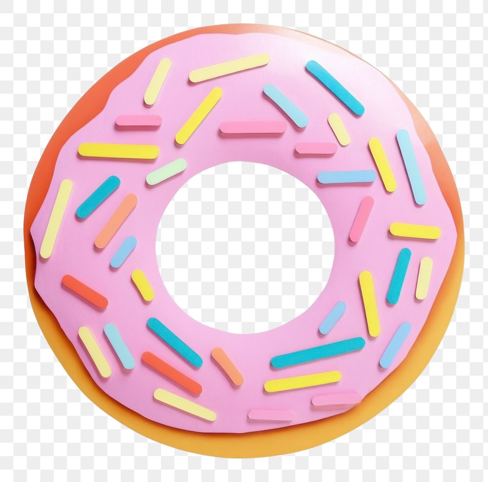 PNG Donut donut sprinkles dessert. AI generated Image by rawpixel.