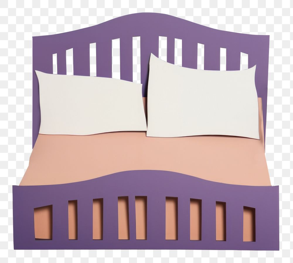 PNG Bed furniture paper relaxation. AI generated Image by rawpixel.