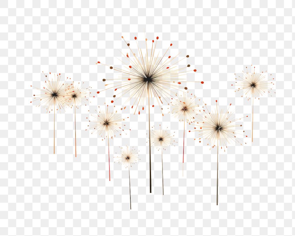 PNG Happy new year fireworks backgrounds dandelion plant. 