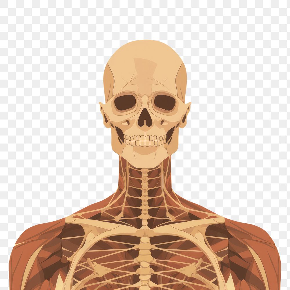 PNG Anatomy portrait skeleton science. AI generated Image by rawpixel.