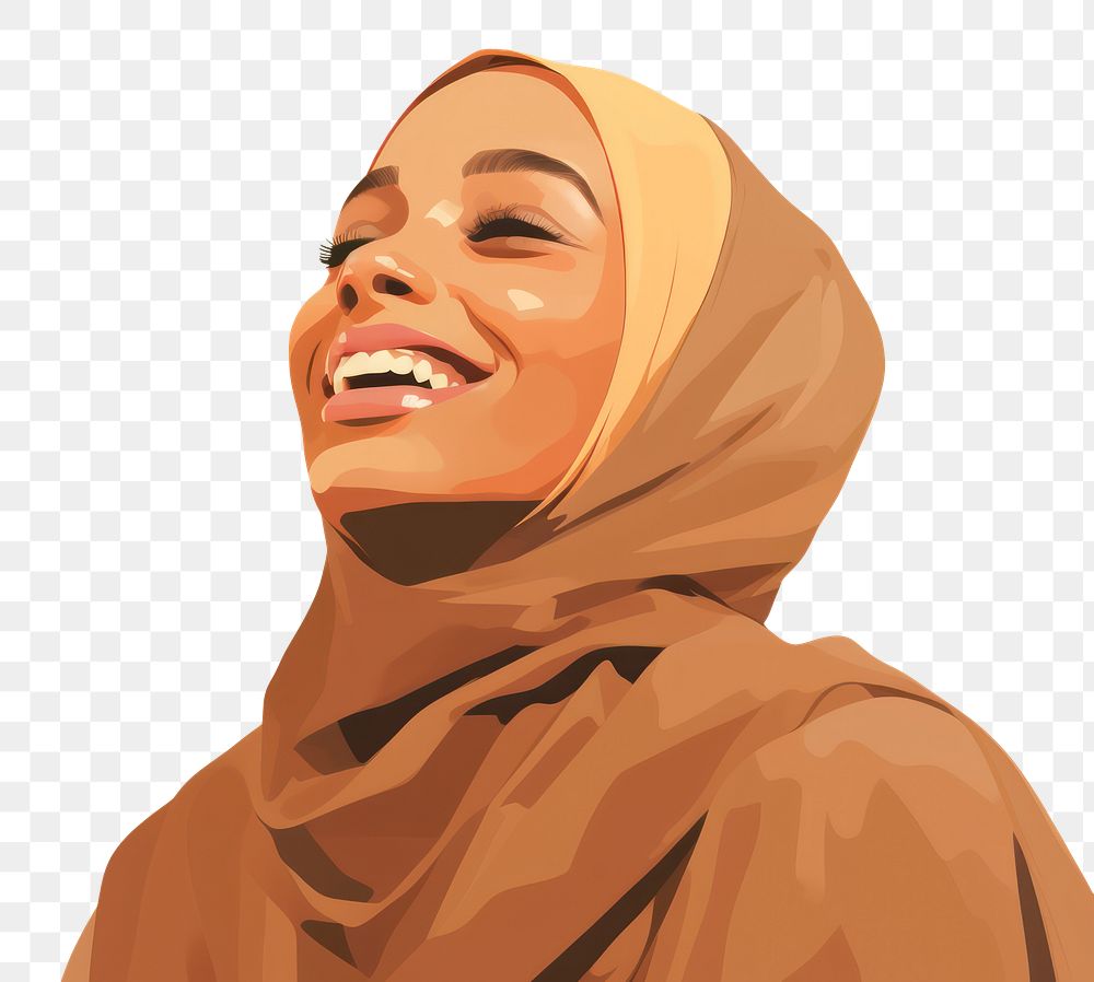 PNG Muslim woman portrait adult smile. AI generated Image by rawpixel.