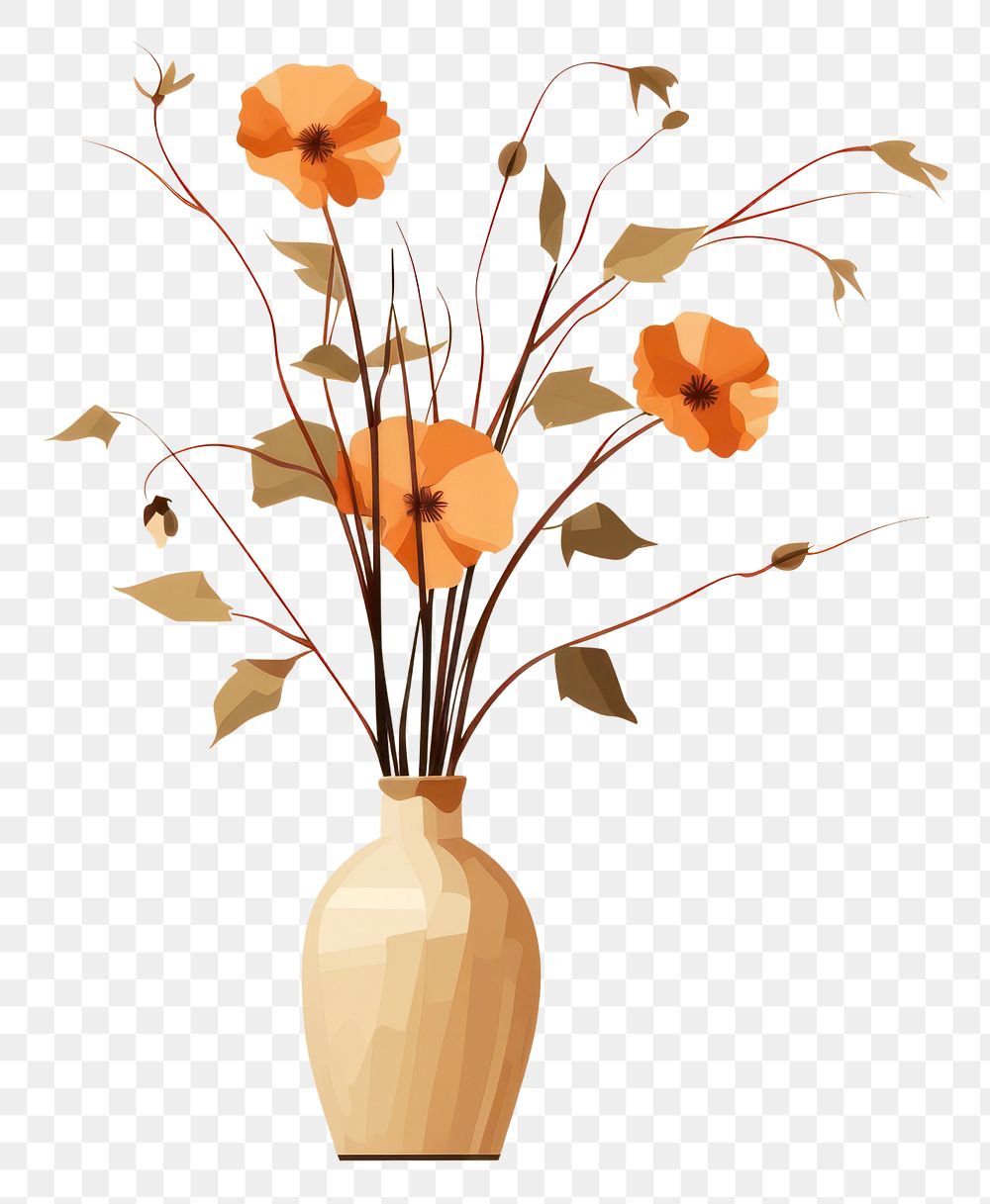PNG Dried flower vase plant art. AI generated Image by rawpixel.