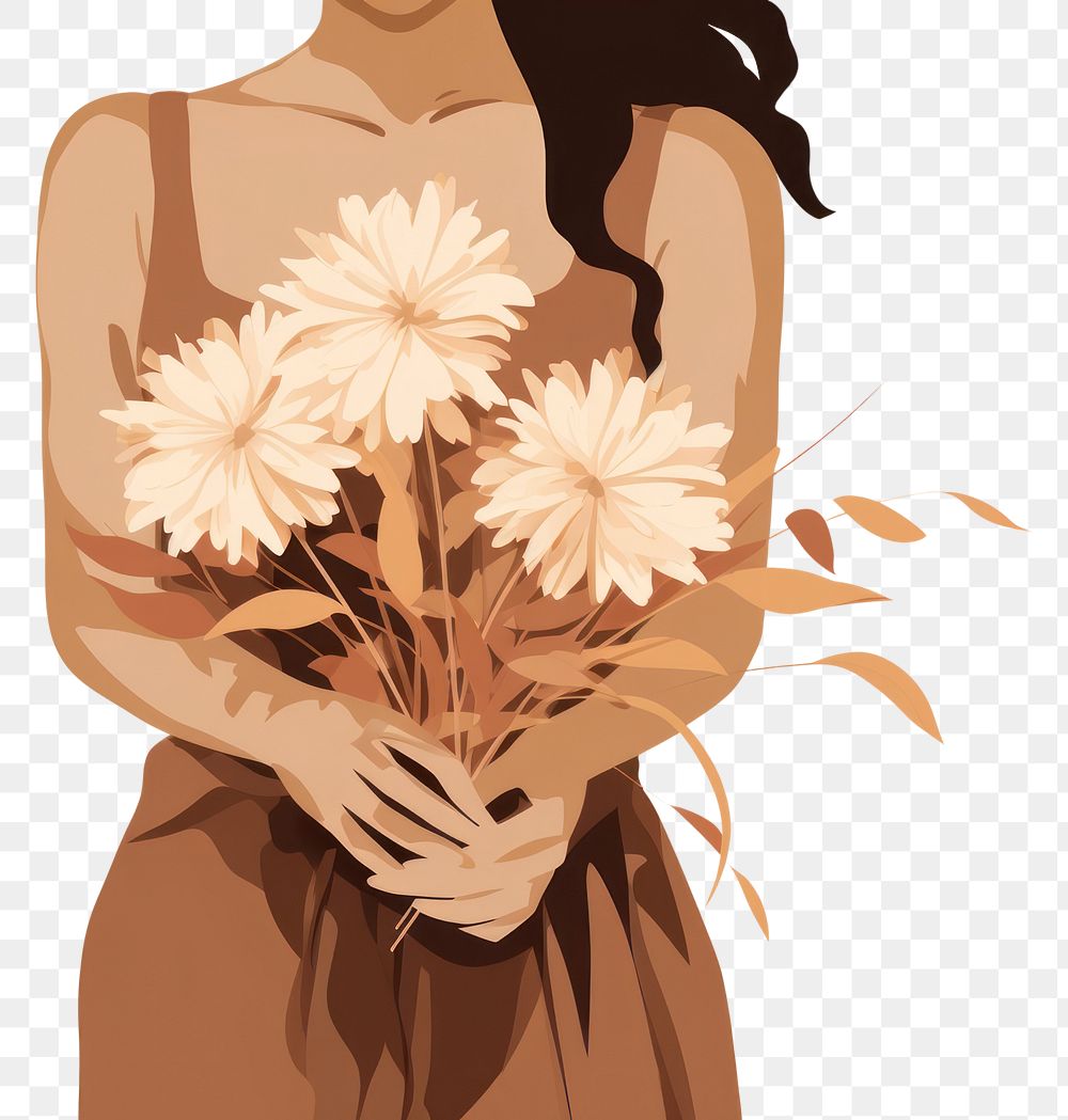 PNG Dried flower adult plant woman. AI generated Image by rawpixel.