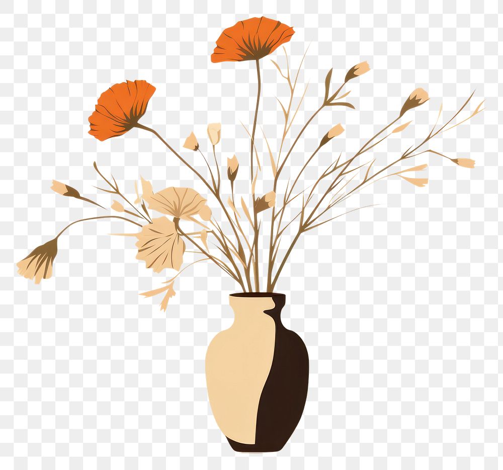 PNG Dried flower vase plant floristry. AI generated Image by rawpixel.