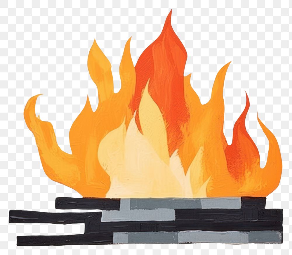 PNG Bonfire fireplace art creativity. AI generated Image by rawpixel.