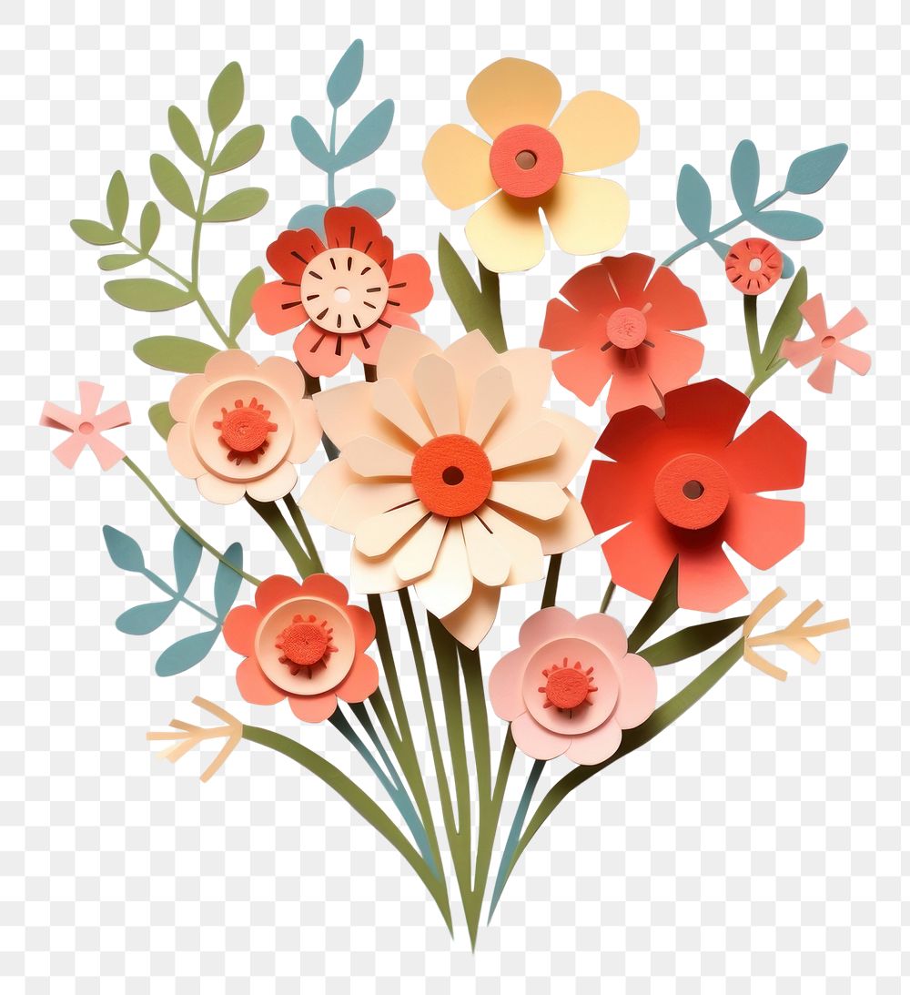 PNG Flower plant craft paper. AI generated Image by rawpixel.