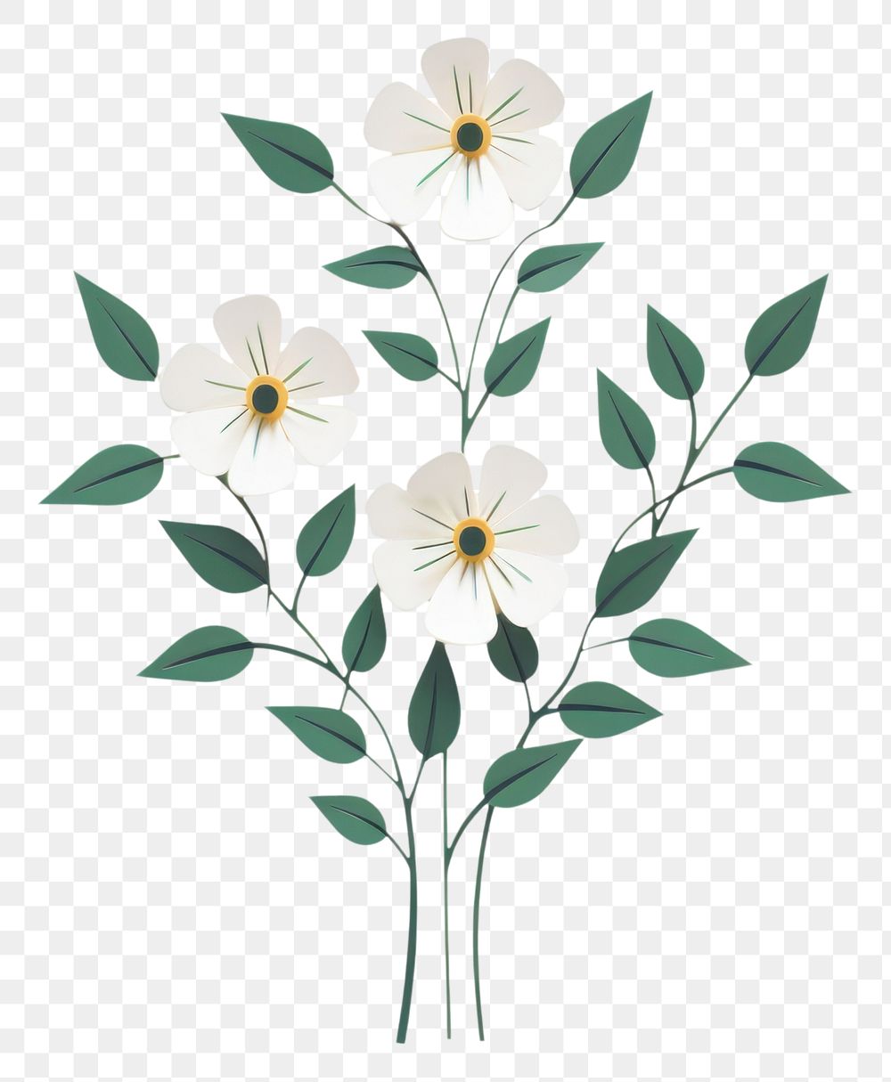 PNG Spring flower pattern plant leaf. 