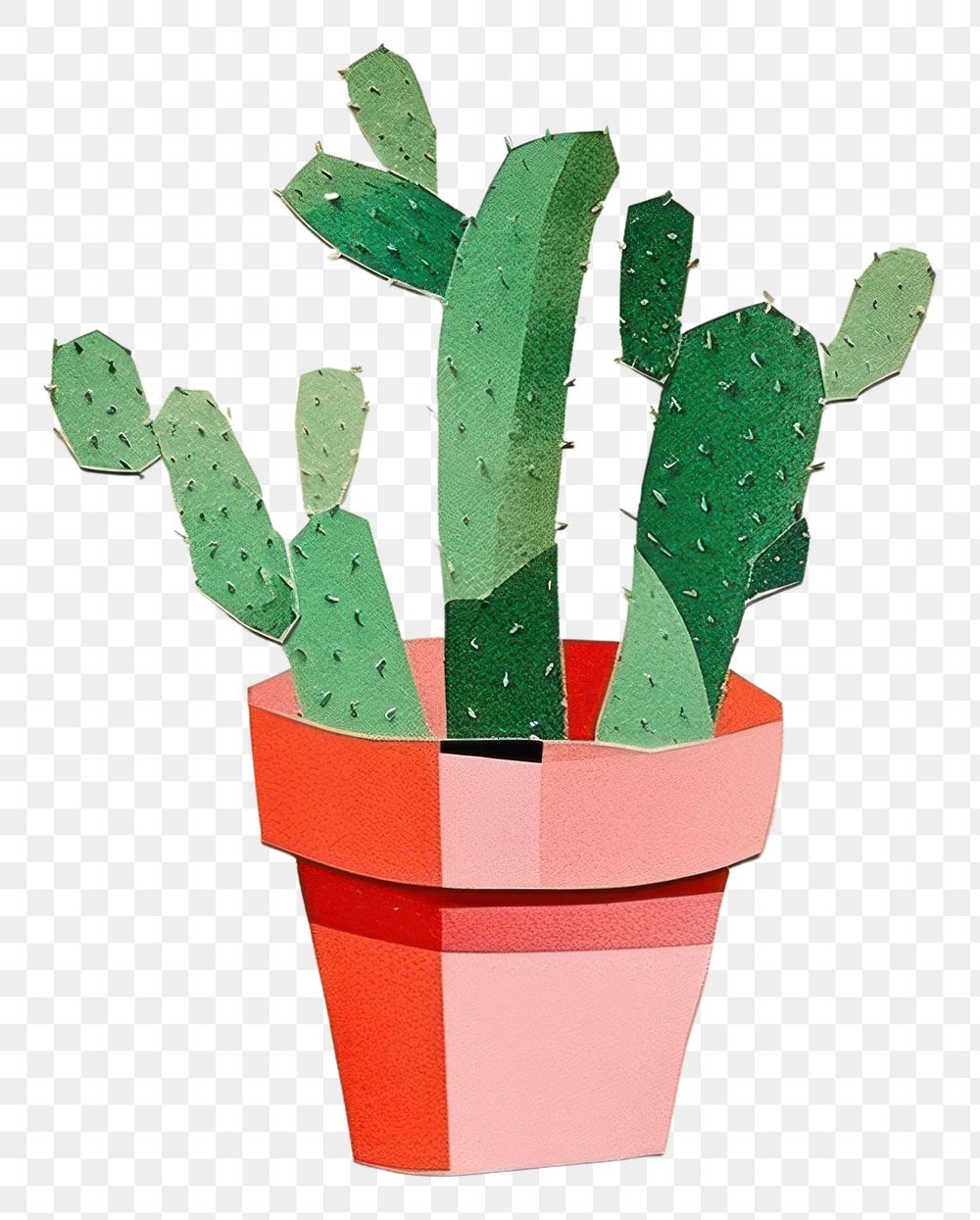 PNG Potted cactus plant art creativity. 