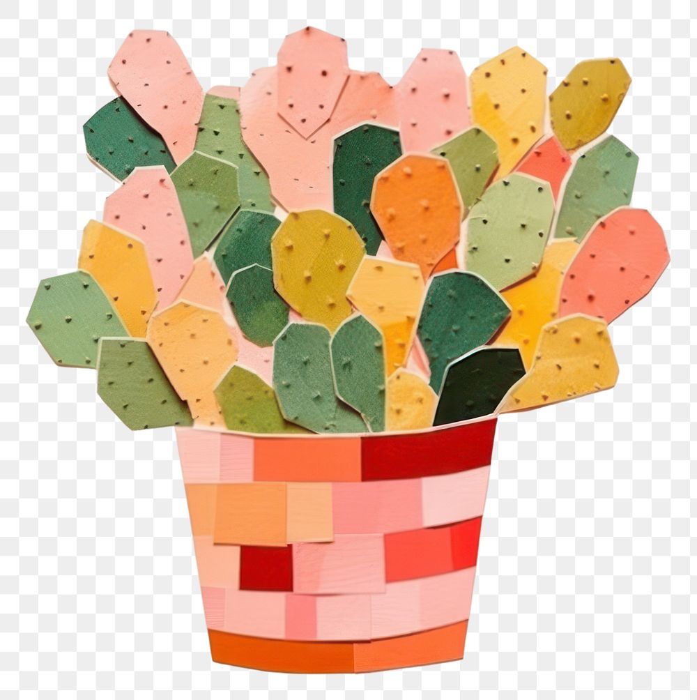 PNG Potted cactus art plant creativity. AI generated Image by rawpixel.