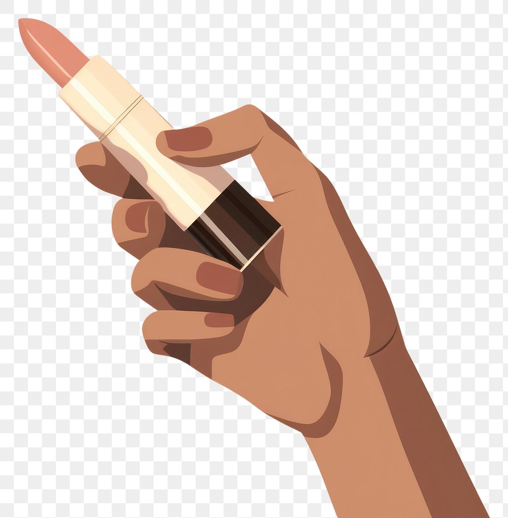 PNG Hand hold lipstick cosmetics manicure medicine. AI generated Image by rawpixel.