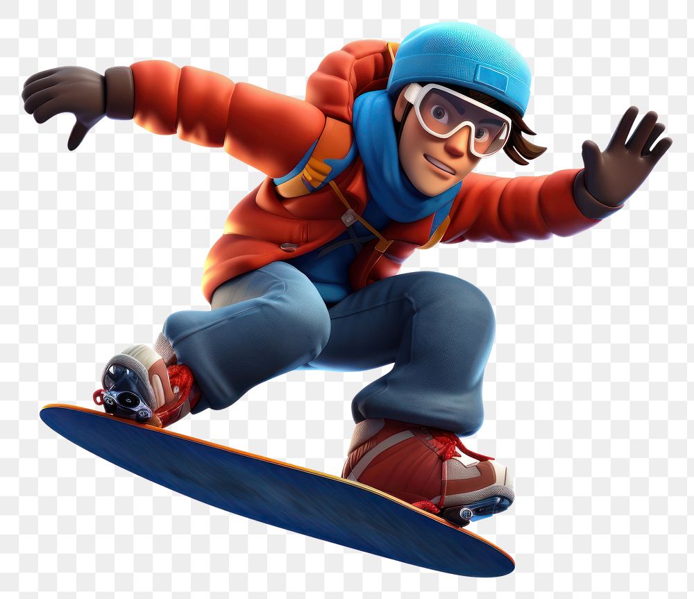 PNG Snowboarding sports skateboarding exhilaration. AI generated Image by rawpixel.