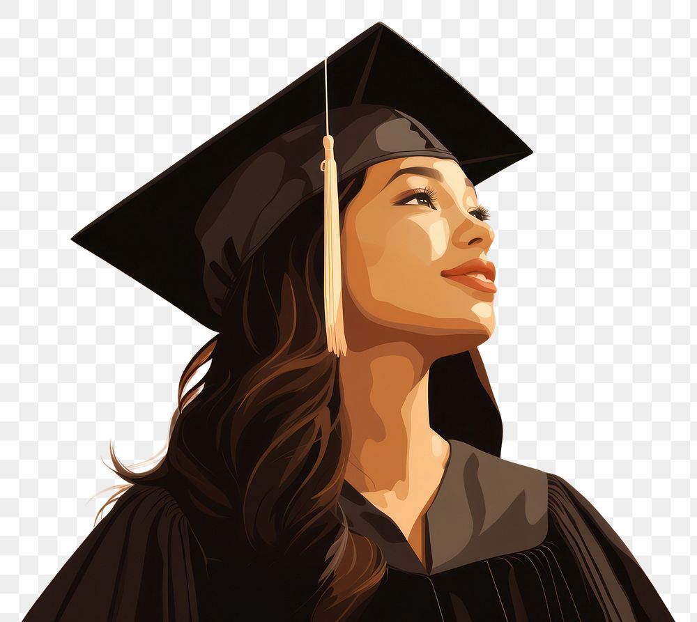 PNG Graduation portrait adult intelligence. AI generated Image by rawpixel.