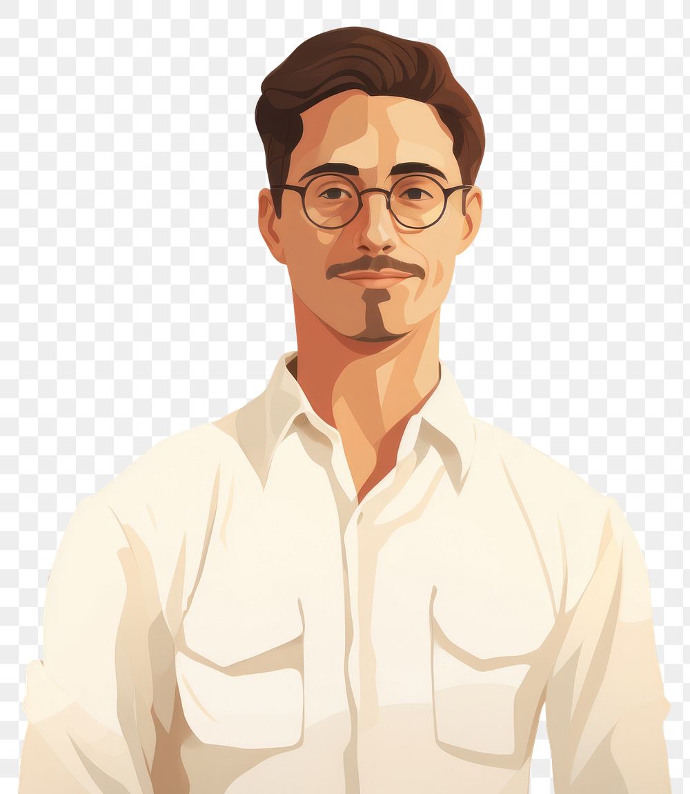 PNG Teacher portrait glasses shirt. AI generated Image by rawpixel.