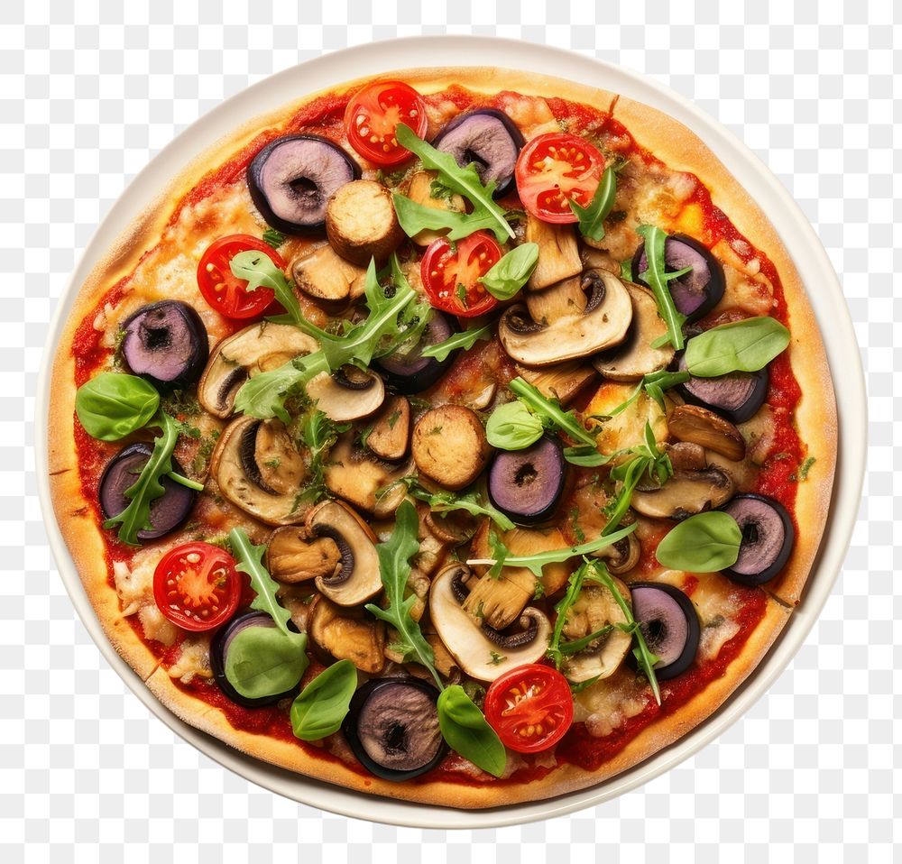 PNG Vegetarian pizza tomato salad food. AI generated Image by rawpixel.