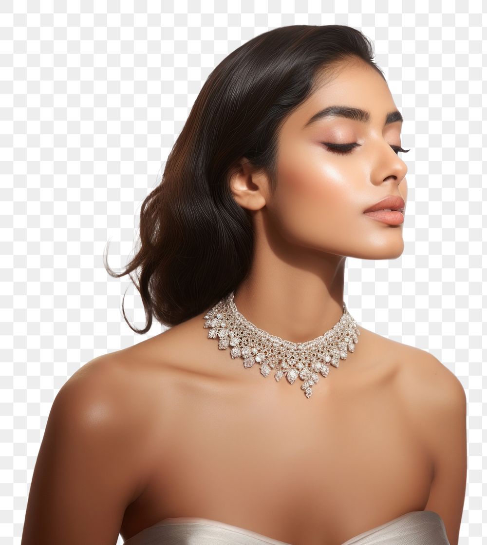 PNG Jewelry necklace portrait photo
