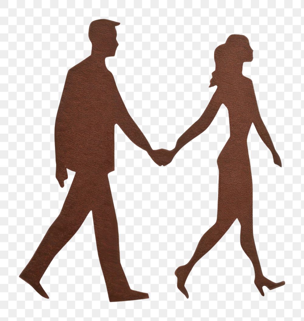 PNG Couple walk together walking adult white background. AI generated Image by rawpixel.