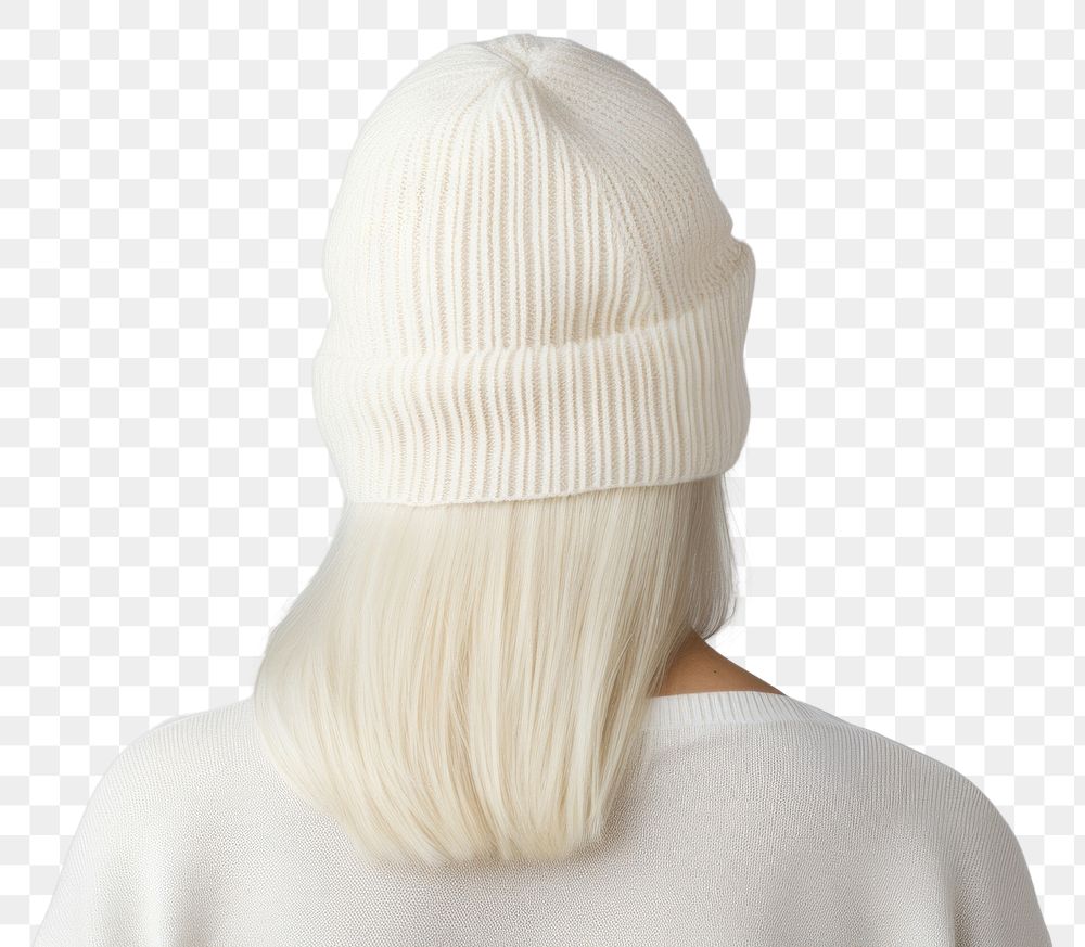 PNG Beanie female adult white. AI generated Image by rawpixel.