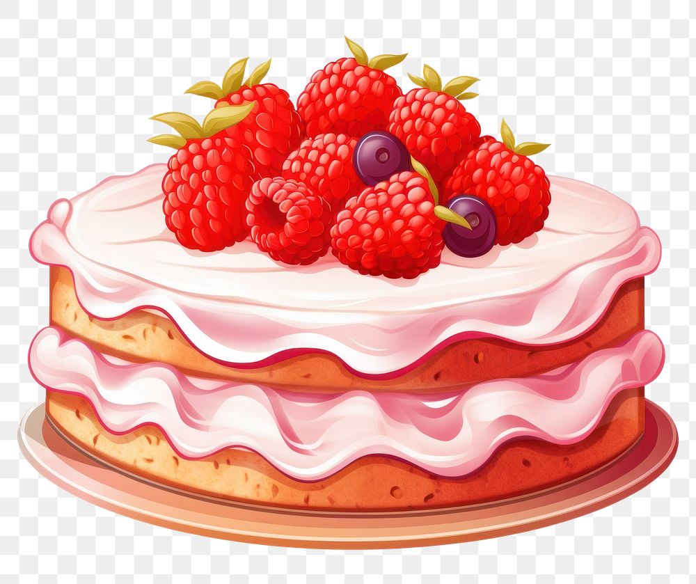 PNG Cake raspberry dessert fruit. AI generated Image by rawpixel.