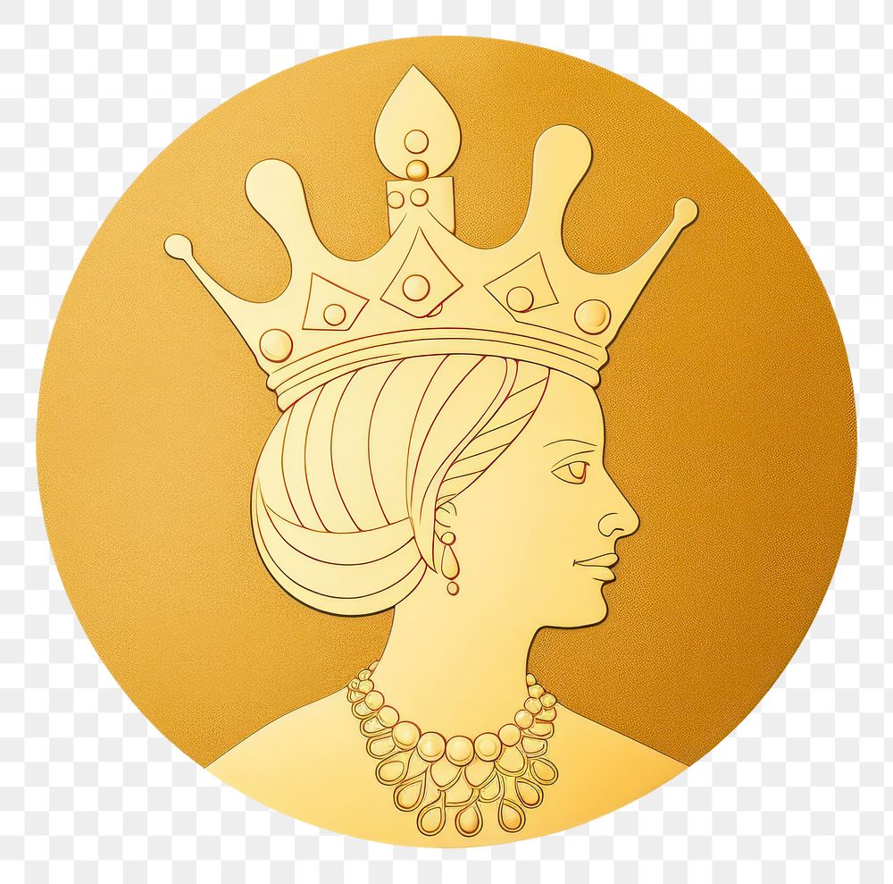 PNG Gold coin jewelry crown white background. AI generated Image by rawpixel.